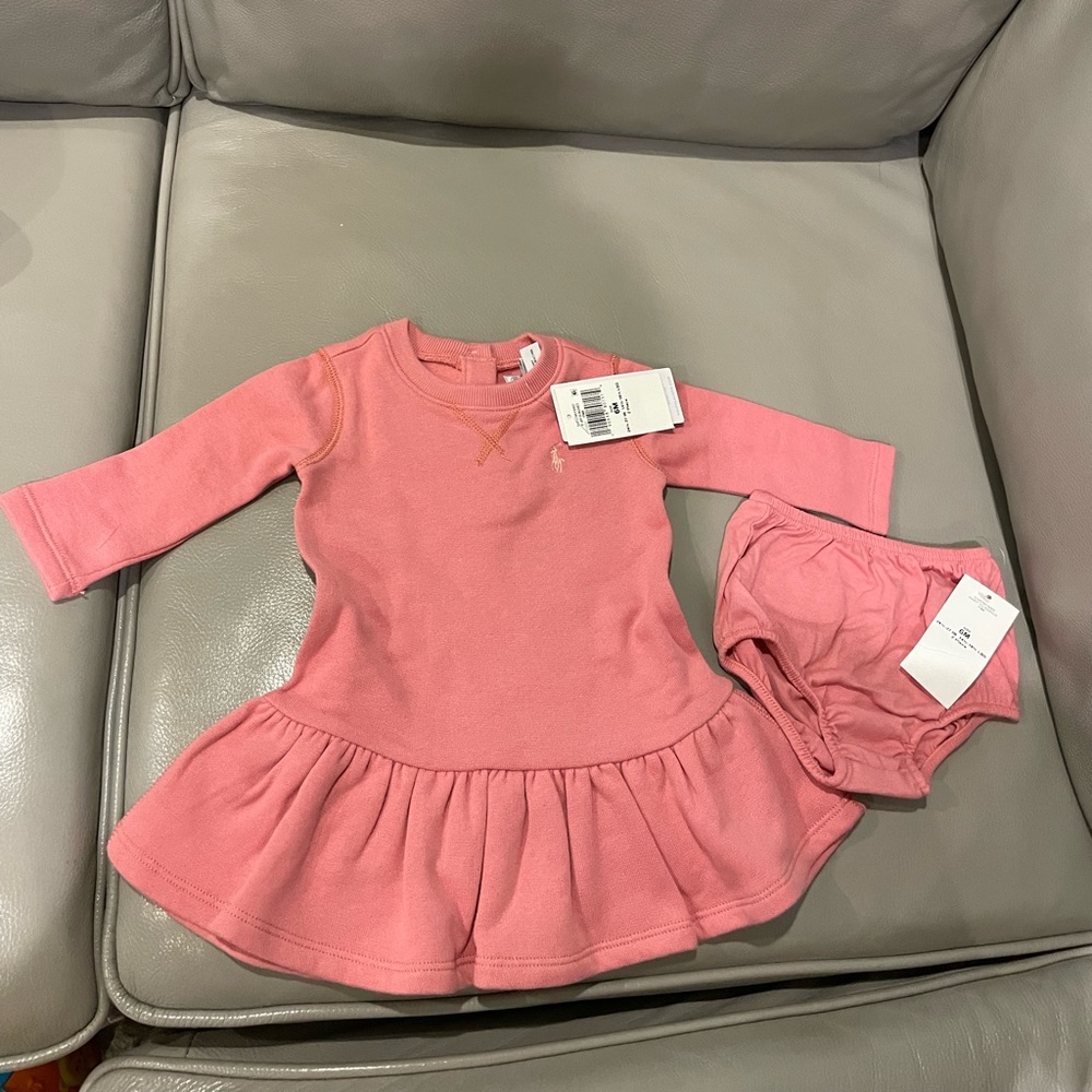 Ralph Lauren Baby Sweatshirt Dress with Bloomer
